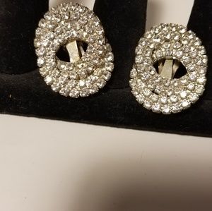 Rhinestone vintage clip ons